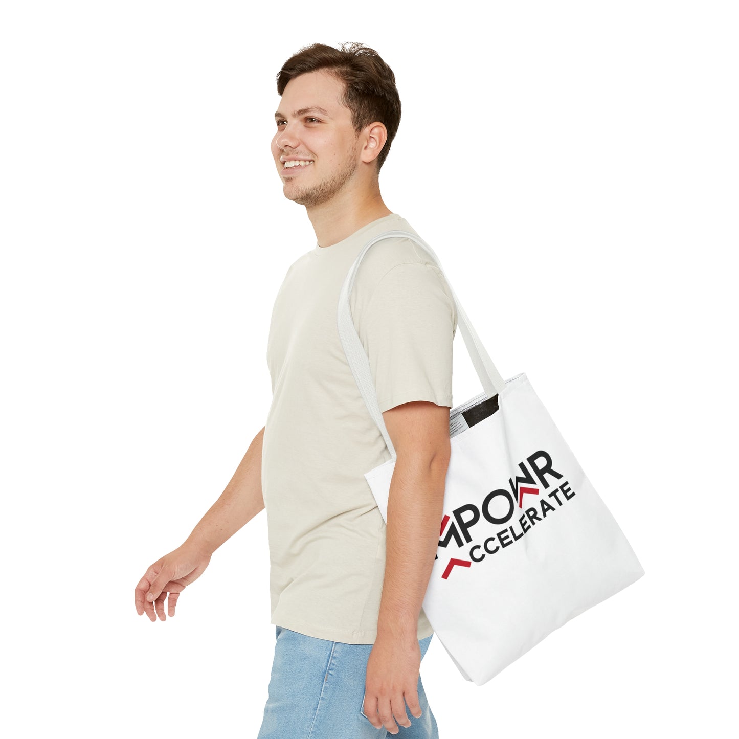 MPOWR Accelerate White Tote Bag