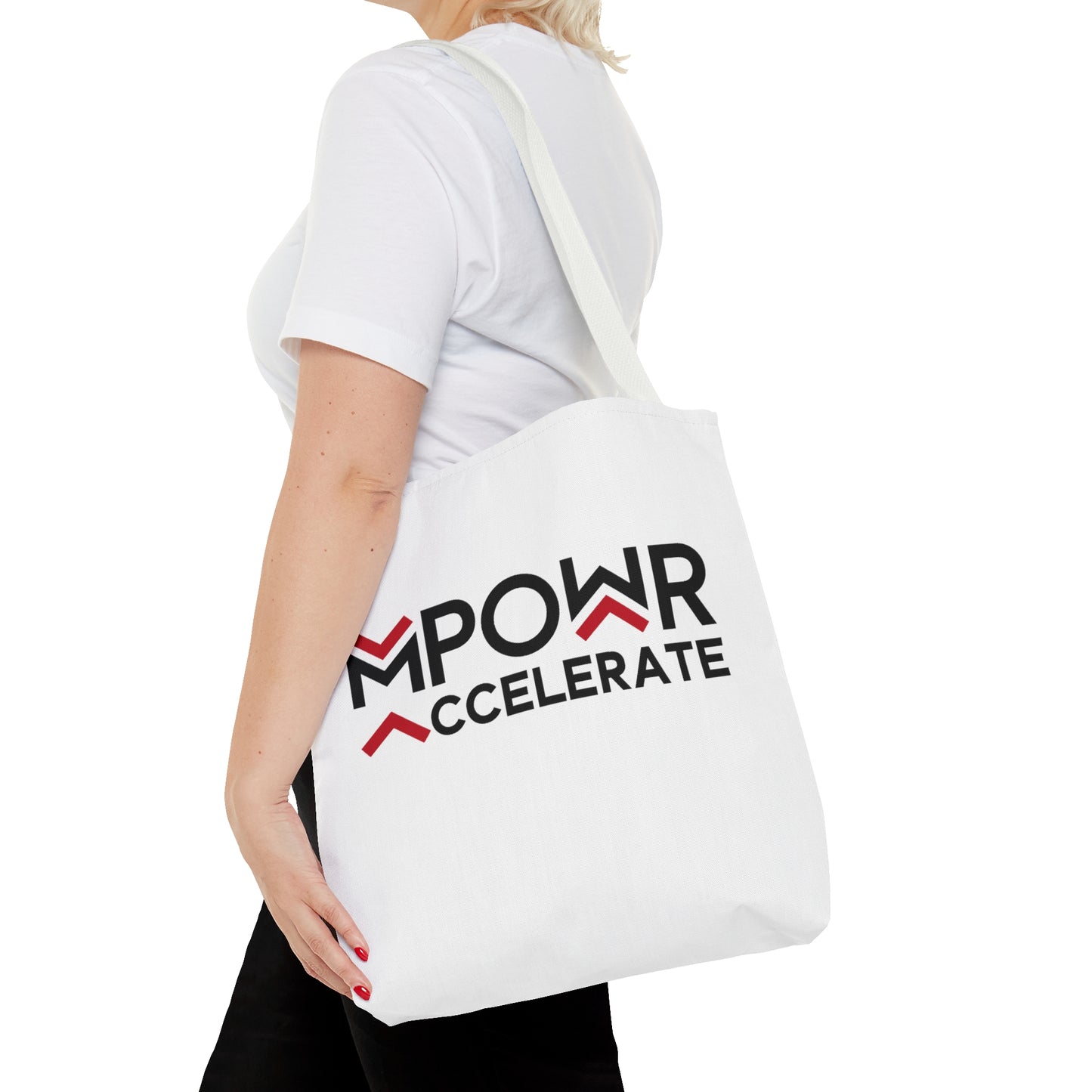 MPOWR Accelerate White Tote Bag