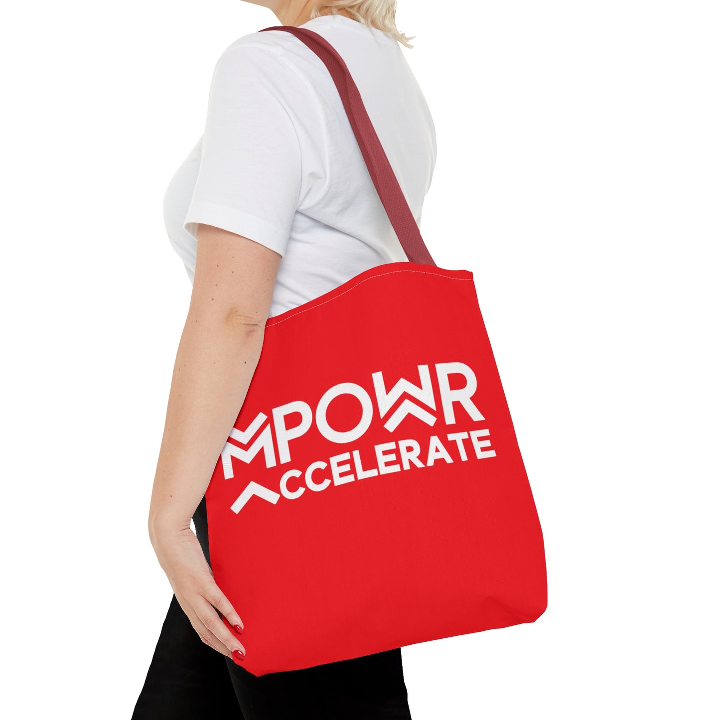 MPOWR Accelerate Red Tote Bag