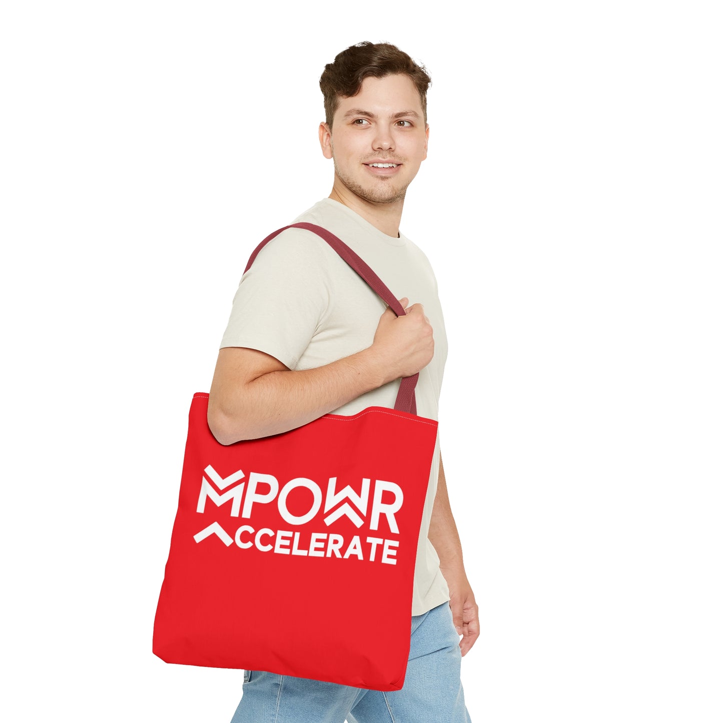 MPOWR Accelerate Red Tote Bag