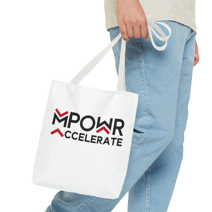 MPOWR Accelerate White Tote Bag