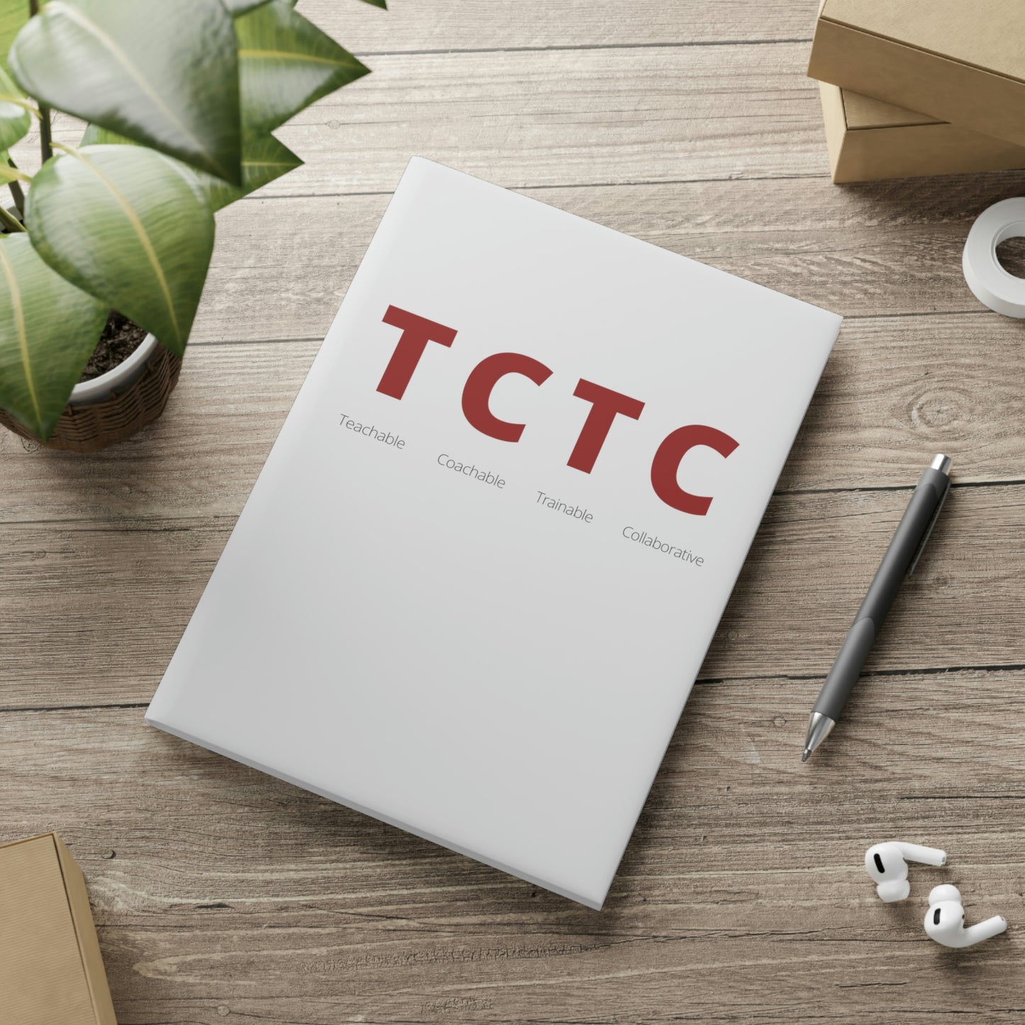 TCTC White Hardcover Notebook